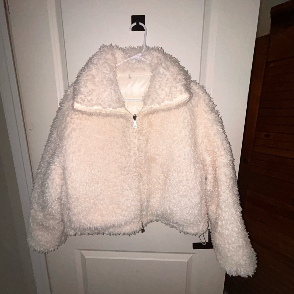 White Moncler Jacket with Fur